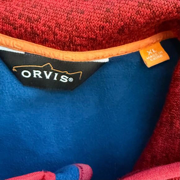 Orvis Trout Bum Vest Mens XL Red Pockets Full Zip Fleece Lined - Picture 8 of 10